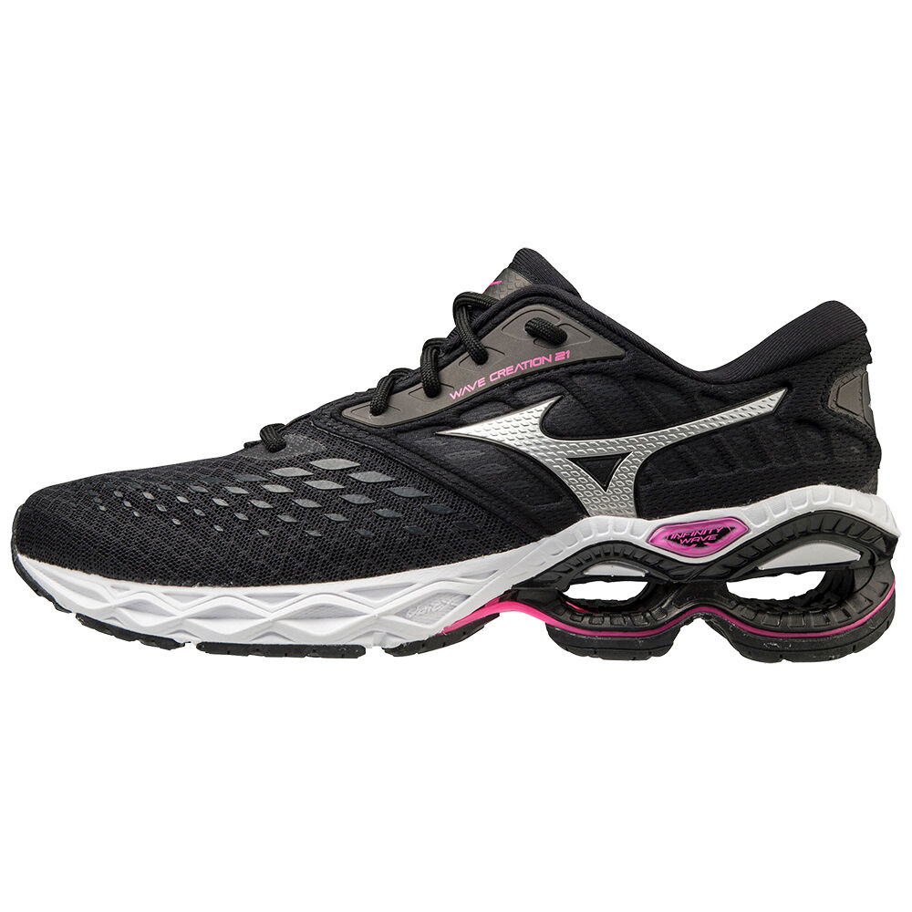 Mizuno Women's Wave Creation 21 Running Shoes Black/ Pink (J1GD200116-FOB)